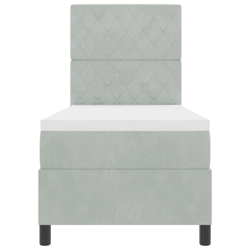 Boxspringbett mit Matratze & LED Licht Grau 80x200 cm Samt