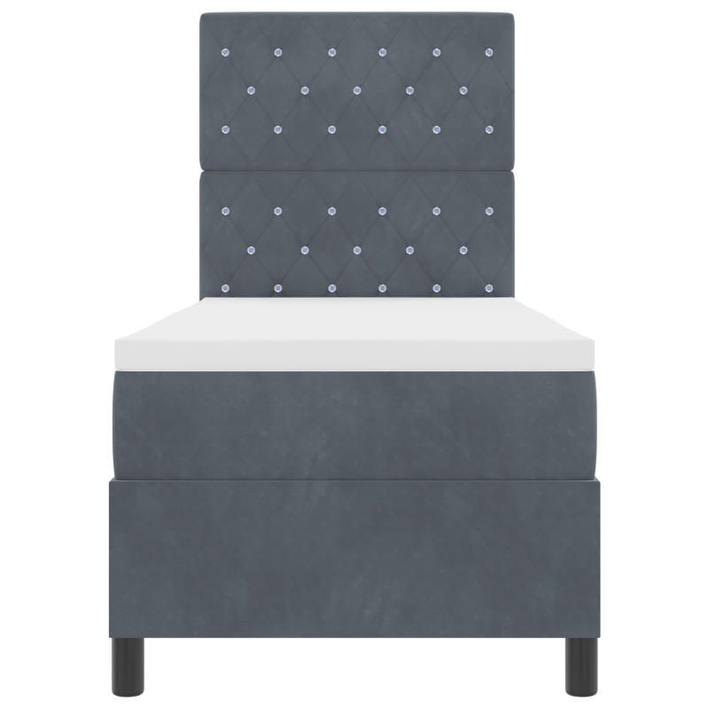 Boxspringbett mit Matratze & LED Dunkelgrau 80x200 cm Samt