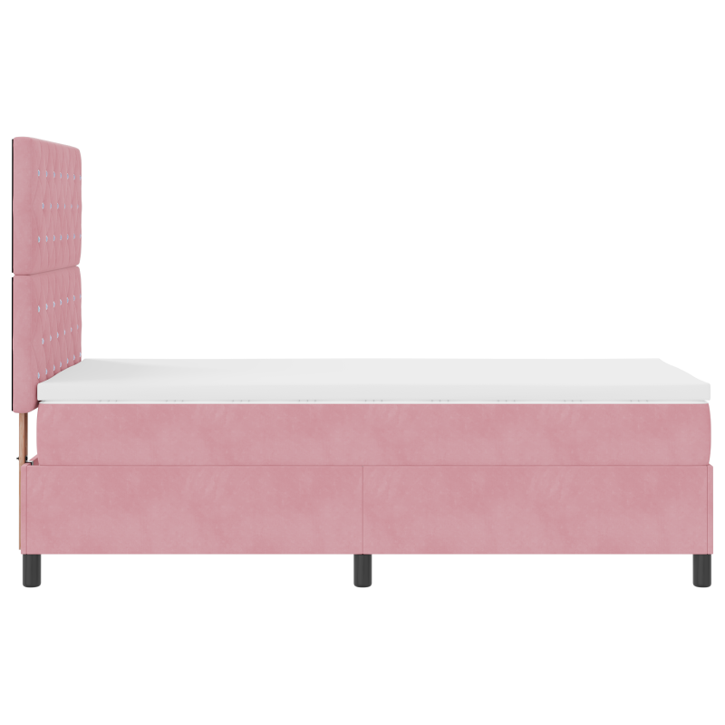 Boxspringbett mit Matratze & LED Rosa 90x190 cm Samt