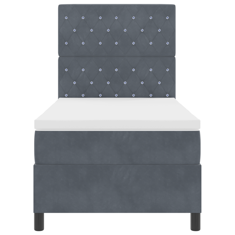 Boxspringbett mit Matratze & LED Dunkelgrau 90x200 cm Samt