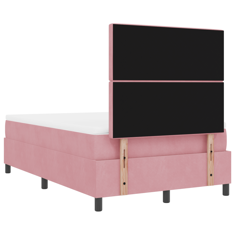 Boxspringbett mit Matratze & LED Rosa 120x190 cm Samt