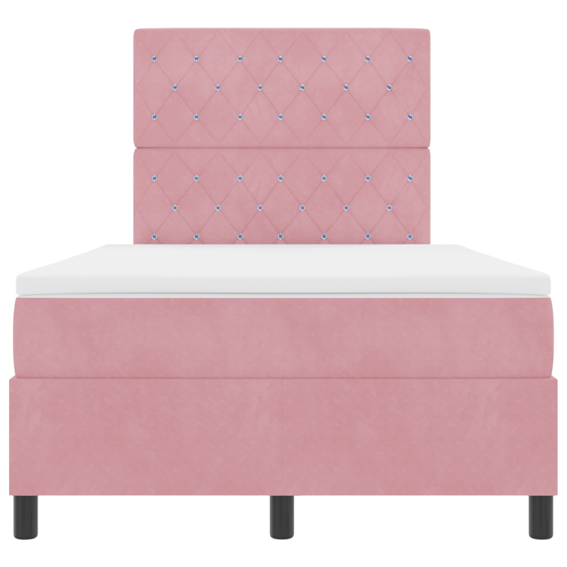 Boxspringbett mit Matratze & LED Rosa 120x190 cm Samt
