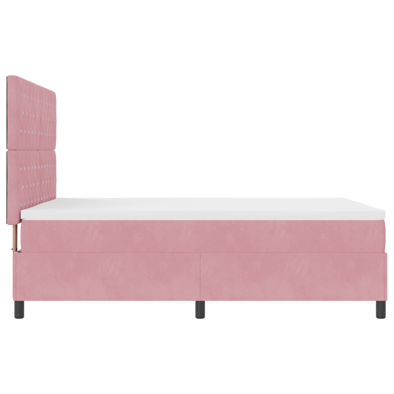 Boxspringbett mit Matratze & LED Rosa 140x190 cm Velours