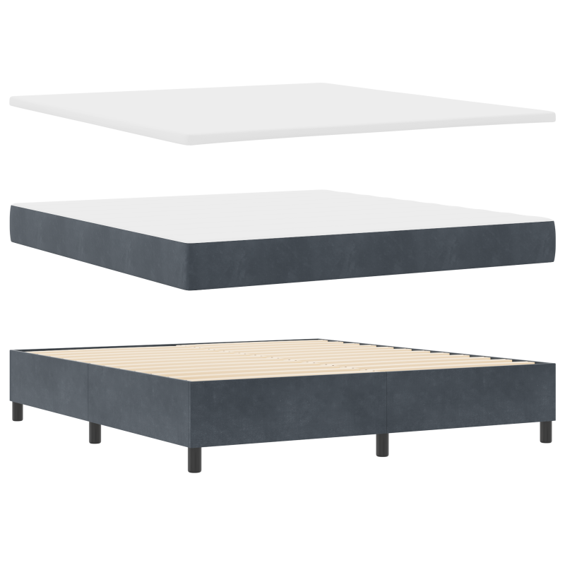 Boxspringbett mit Matratze & LED Dunkelgrau 180x200 cm Samt