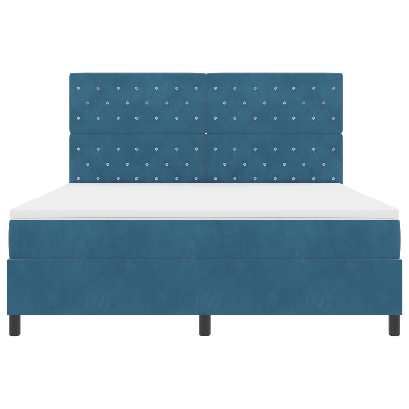 Boxspringbett mit Matratze & LED Dunkelblau 180x200 cm Samt
