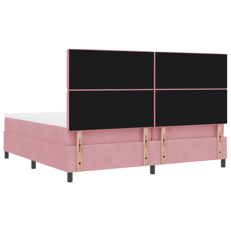 Boxspringbett mit Matratze & LED Rosa 200x200 cm Samt