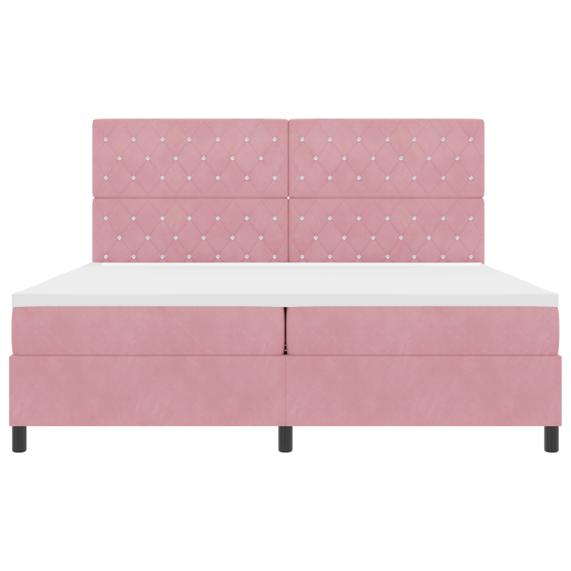 Boxspringbett mit Matratze & LED Rosa 200x200 cm Samt