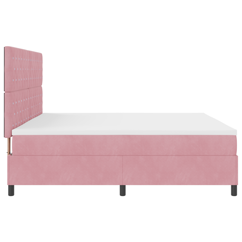 Boxspringbett mit Matratze & LED Rosa 200x200 cm Samt