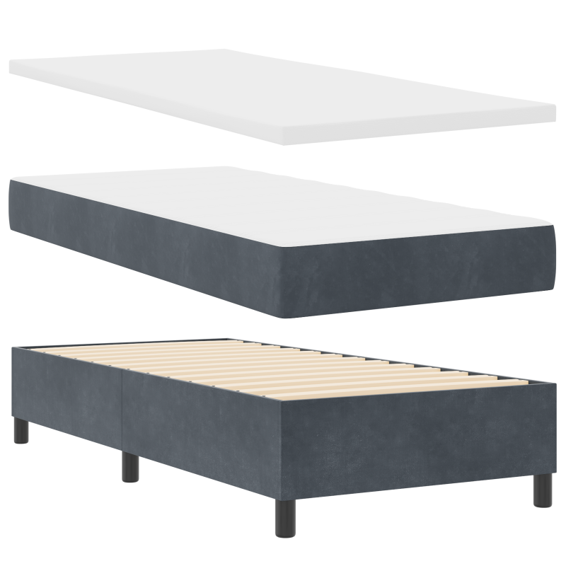 Boxspringbett mit Matratze & LED Dunkelgrau 80x200 cm Samt