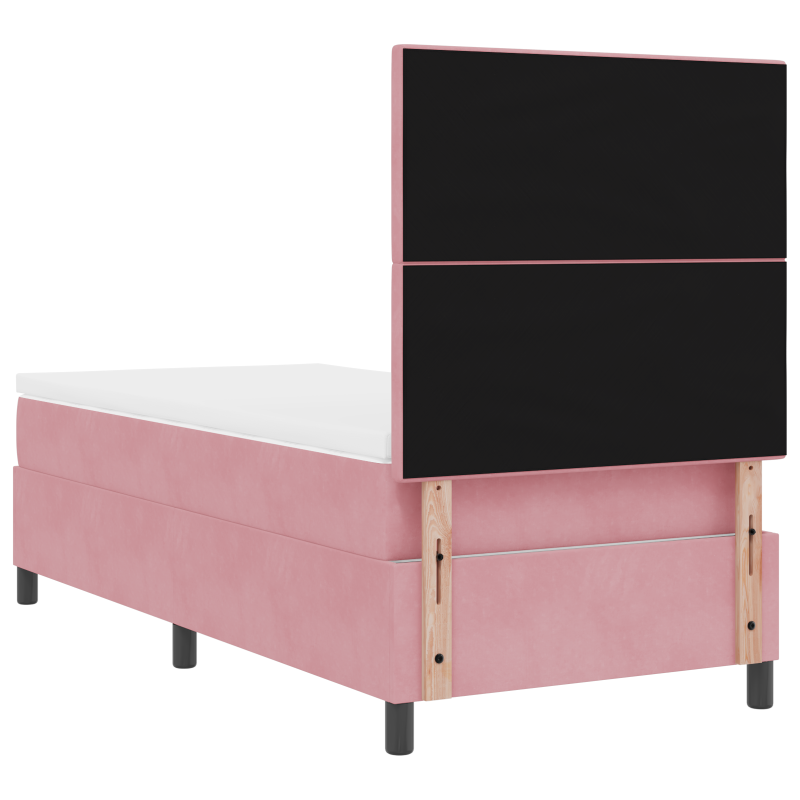 Boxspringbett mit Matratze & LED Rosa 80x200 cm Samt
