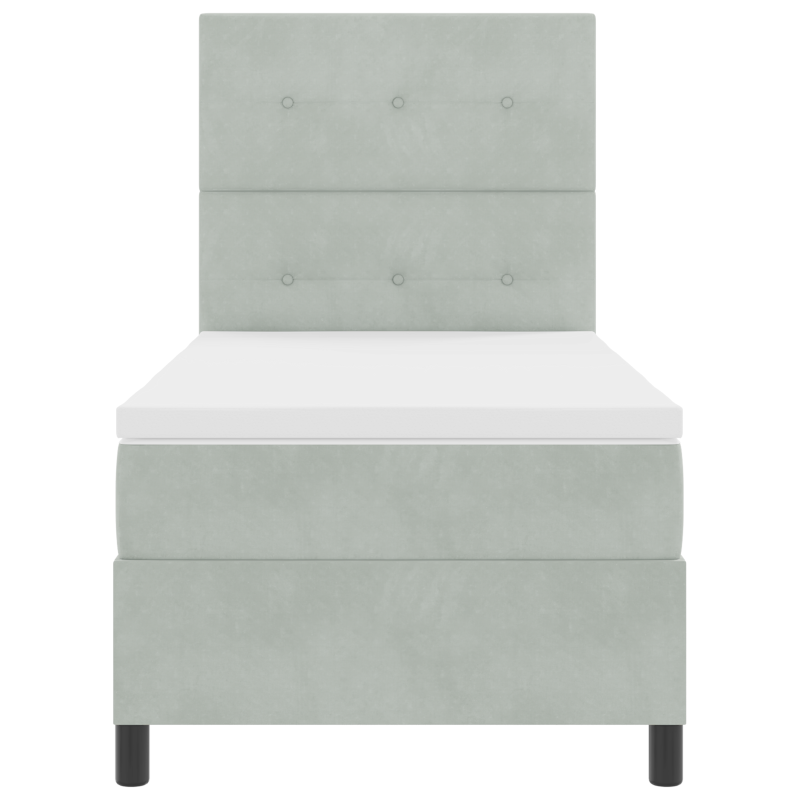 Boxspringbett mit Matratze & LED Licht Grau 90x190 cm Samt