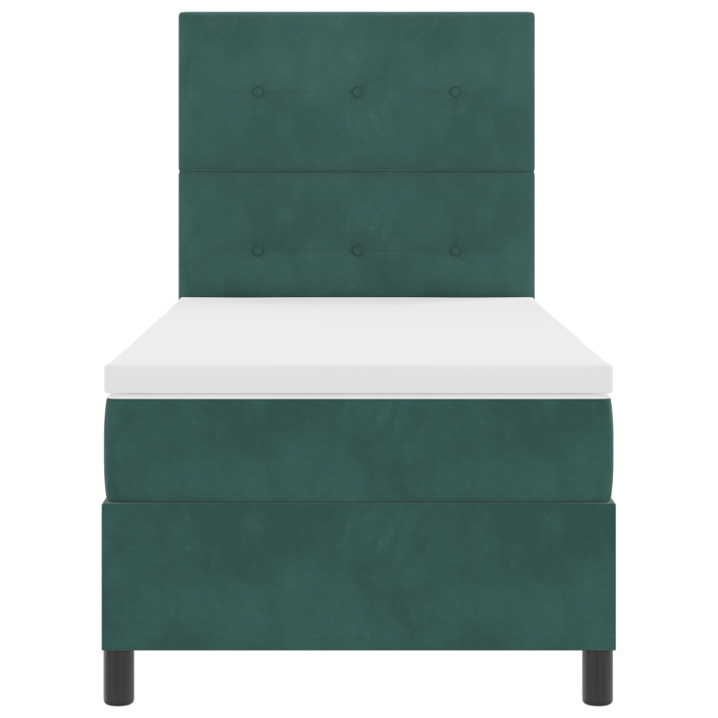 Boxspringbett mit Matratze & LED Dunkelgrün 90x190 cm Samt