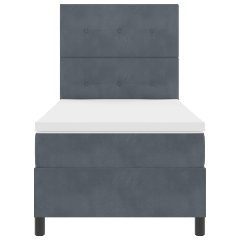 Boxspringbett mit Matratze & LED Dunkelgrau 100x200 cm Samt