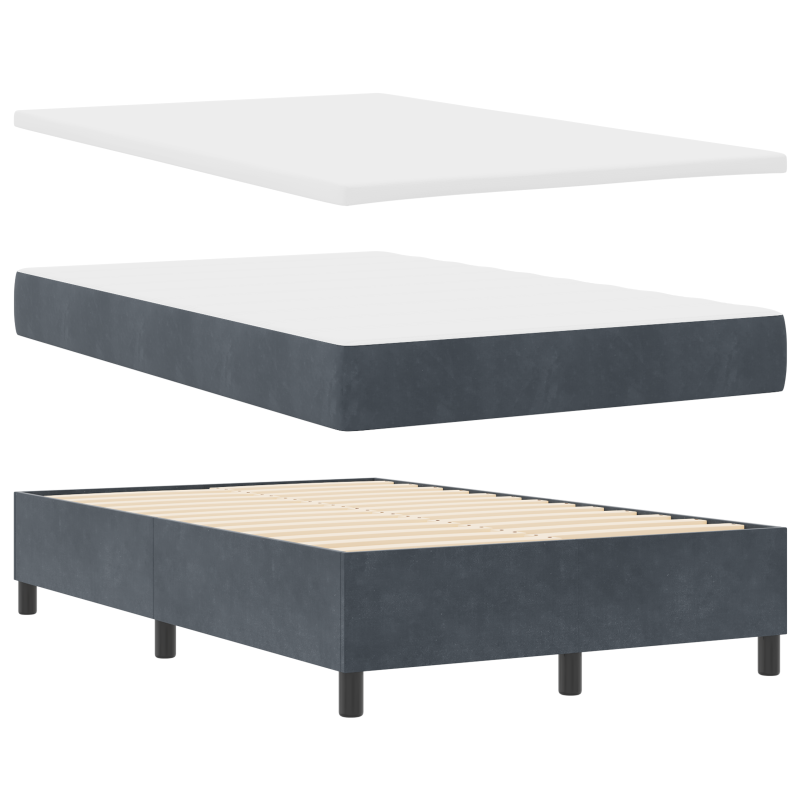 Boxspringbett mit Matratze & LED Dunkelgrau 120x190 cm Samt