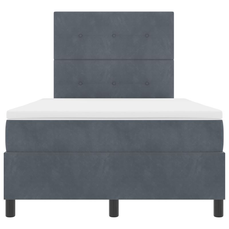 Boxspringbett mit Matratze & LED Dunkelgrau 120x190 cm Samt