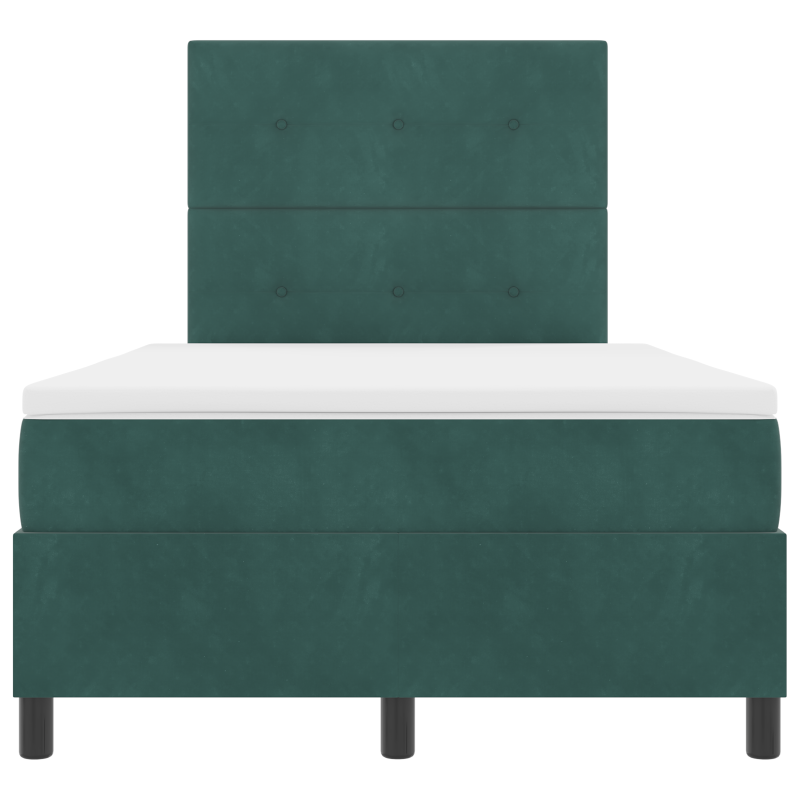 Boxspringbett mit Matratze & LED Dunkelgrün 120x190 cm Samt