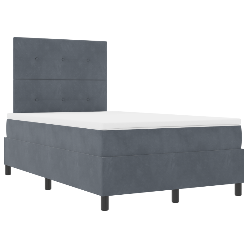 Boxspringbett mit Matratze & LED Dunkelgrau 120x200 cm Samt