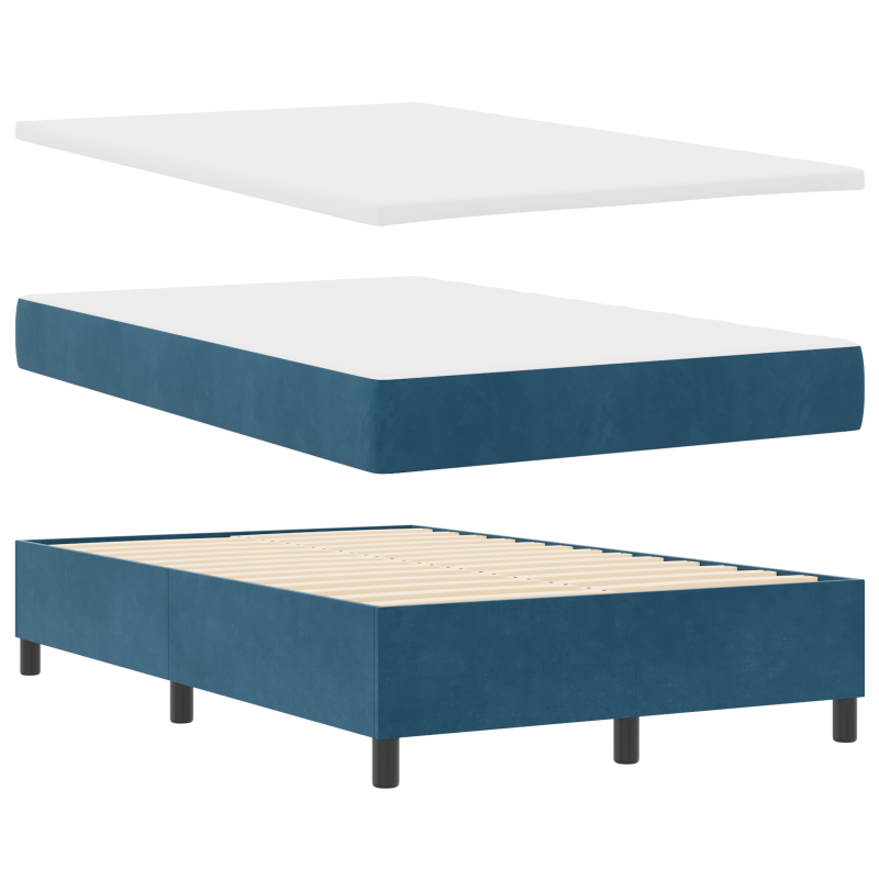 Boxspringbett mit Matratze & LED Dunkelblau 120x200 cm Samt