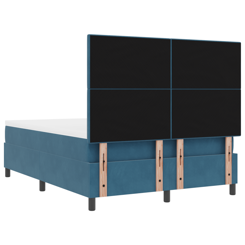 Boxspringbett mit Matratze & LED Dunkelblau 140x190 cm Velours