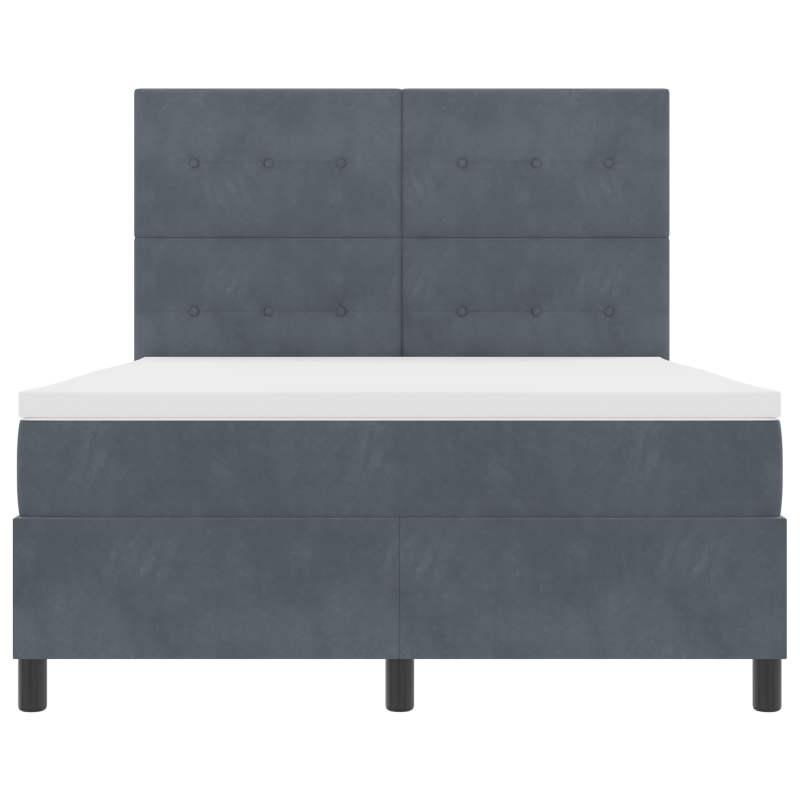 Boxspringbett mit Matratze & LED Dunkelgrau 140x200 cm Velvet