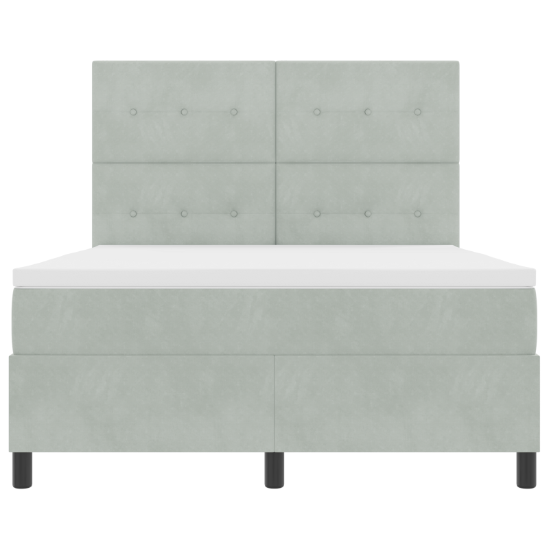 Boxspringbett mit Matratze & LED Licht Grau 160x200 cm Velvet