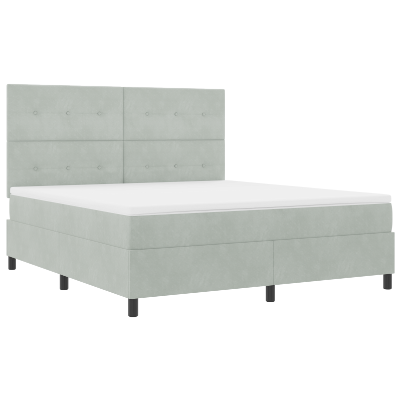 Boxspringbett mit Matratze & LED Licht Grau 180x200 cm Samt