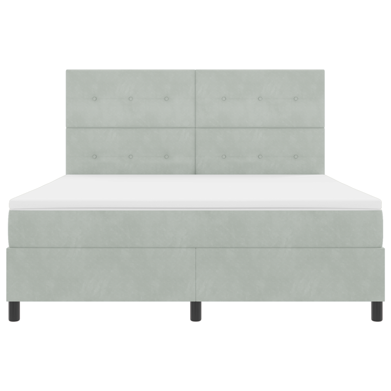 Boxspringbett mit Matratze & LED Licht Grau 180x200 cm Samt