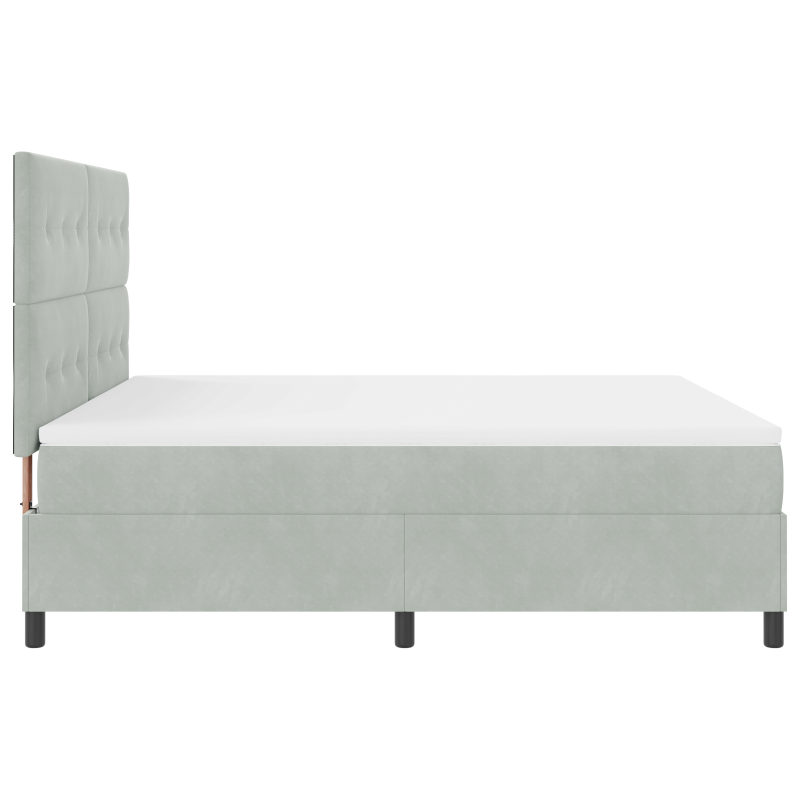 Boxspringbett mit Matratze & LED Licht Grau 180x200 cm Samt