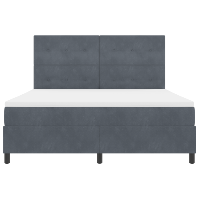 Boxspringbett mit Matratze & LED Dunkelgrau 180x200 cm Samt