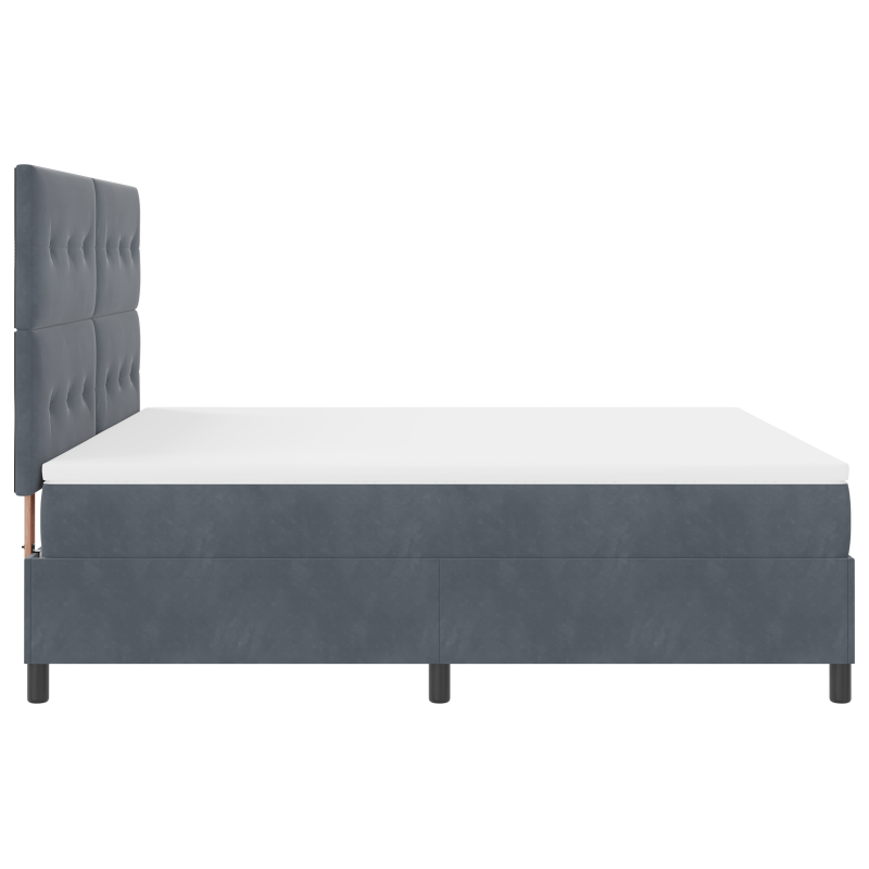Boxspringbett mit Matratze & LED Dunkelgrau 180x200 cm Samt