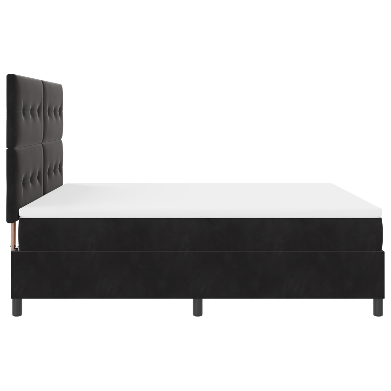 Boxspringbett mit Matratze & LED Schwarz 180x200 cm Samt