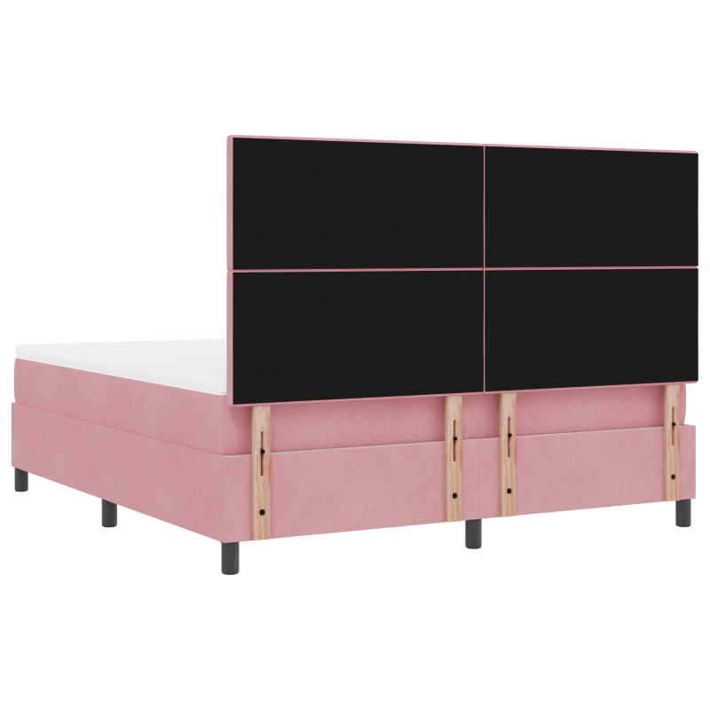 Boxspringbett mit Matratze & LED Rosa 180x200 cm Samt