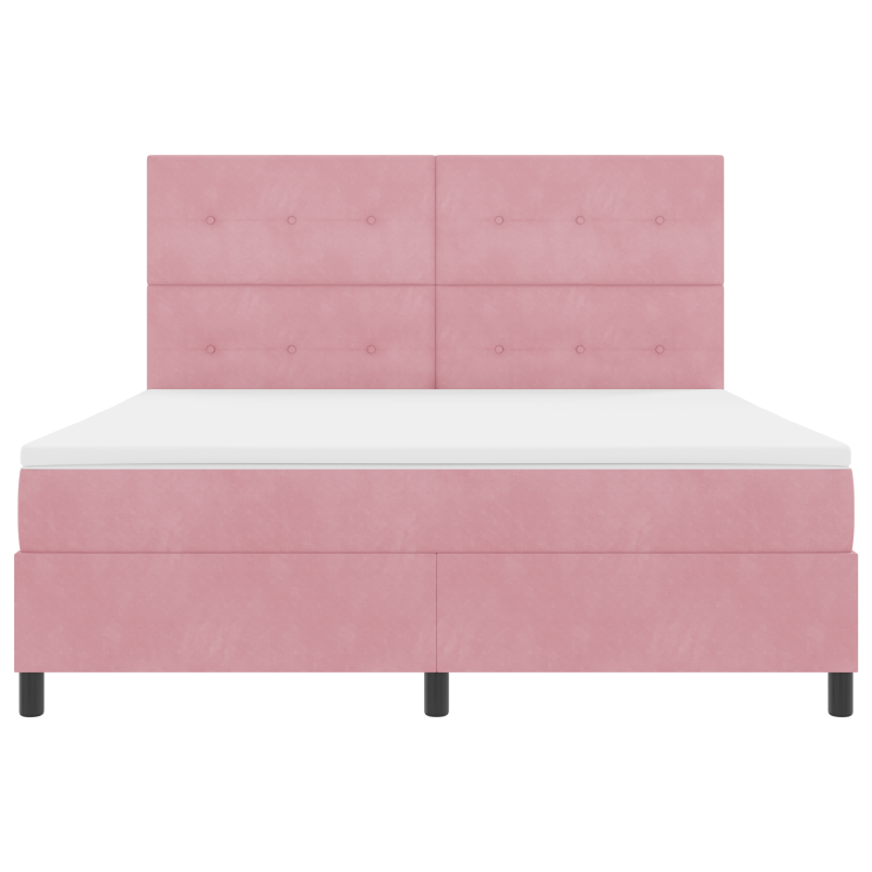 Boxspringbett mit Matratze & LED Rosa 180x200 cm Samt