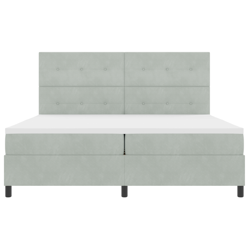 Boxspringbett mit Matratze & LED Licht Hellgrau 200x200 cm Samt