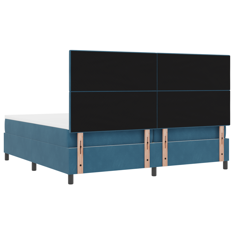 Boxspringbett mit Matratze & LED Dunkelblau 200x200 cm Velours