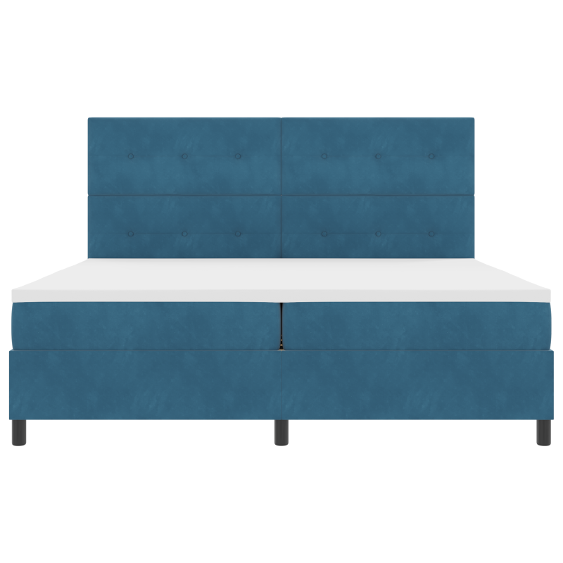 Boxspringbett mit Matratze & LED Dunkelblau 200x200 cm Velours