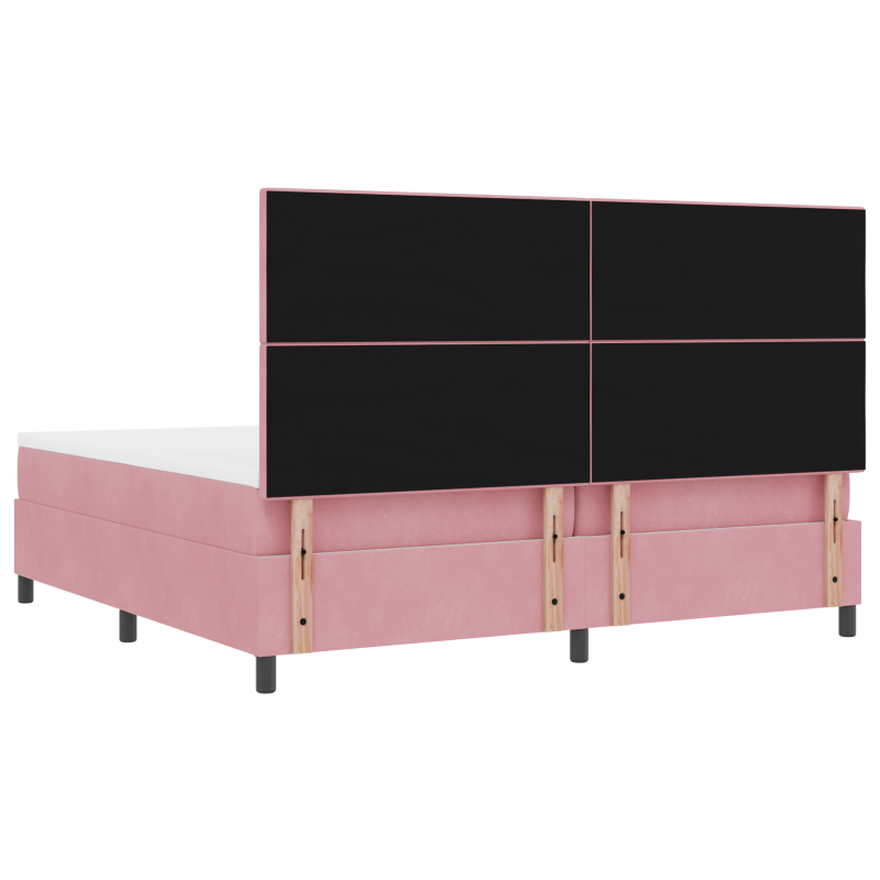 Boxspringbett mit Matratze & LED Rosa 200x200 cm Velours
