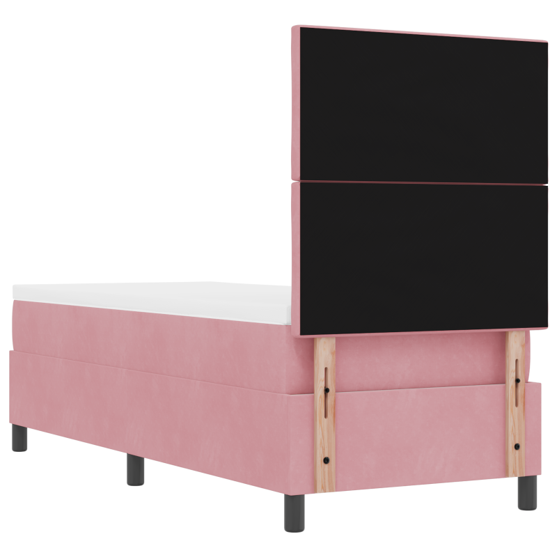 Boxspringbett mit Matratze & LED Rosa 80x200 cm Samt