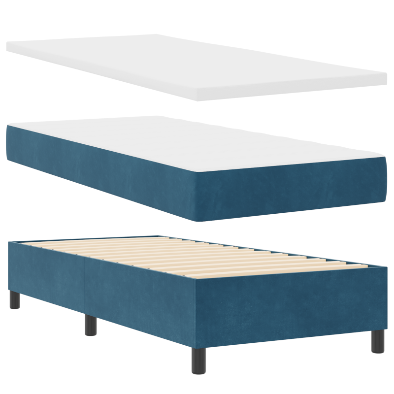 Boxspringbett mit Matratze & LED Dunkelblau 90x190 cm Velvet