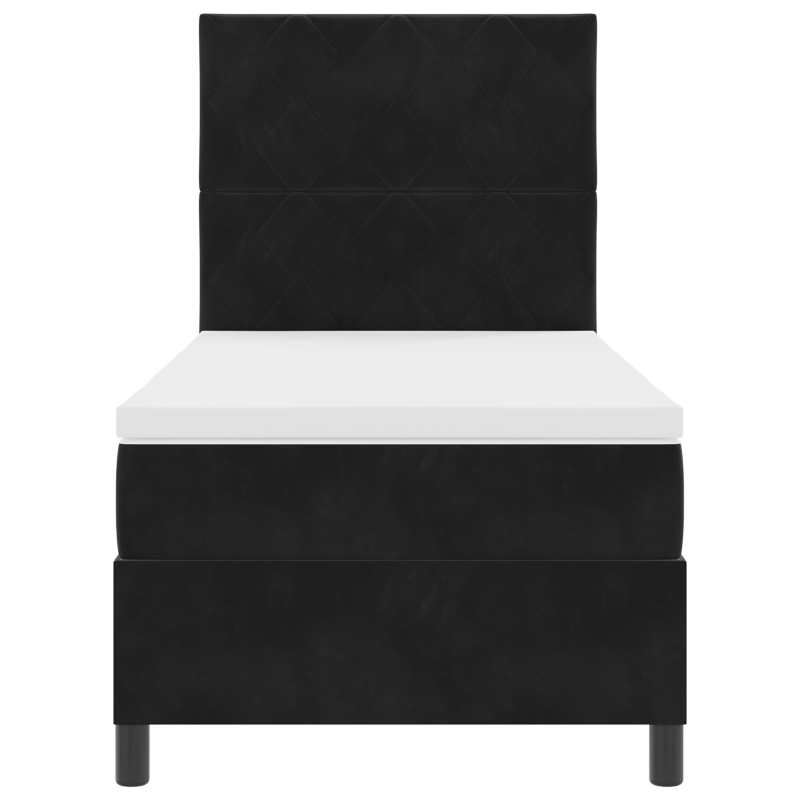 Boxspringbett mit Matratze und LED Schwarz 90x200 cm Samt