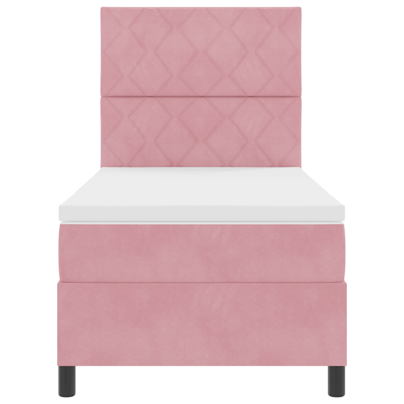 Boxspringbett mit Matratze & LED Rosa 90x200 cm Velvet