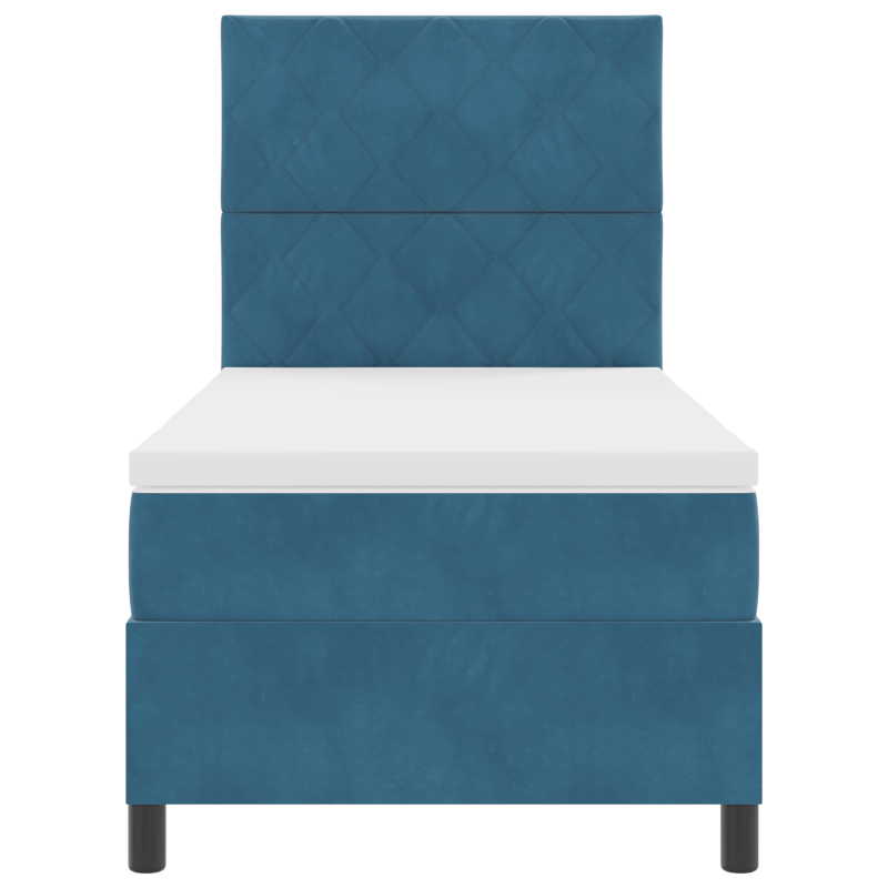 Boxspringbett mit Matratze & LED Dunkelblau 100x200 cm Samt