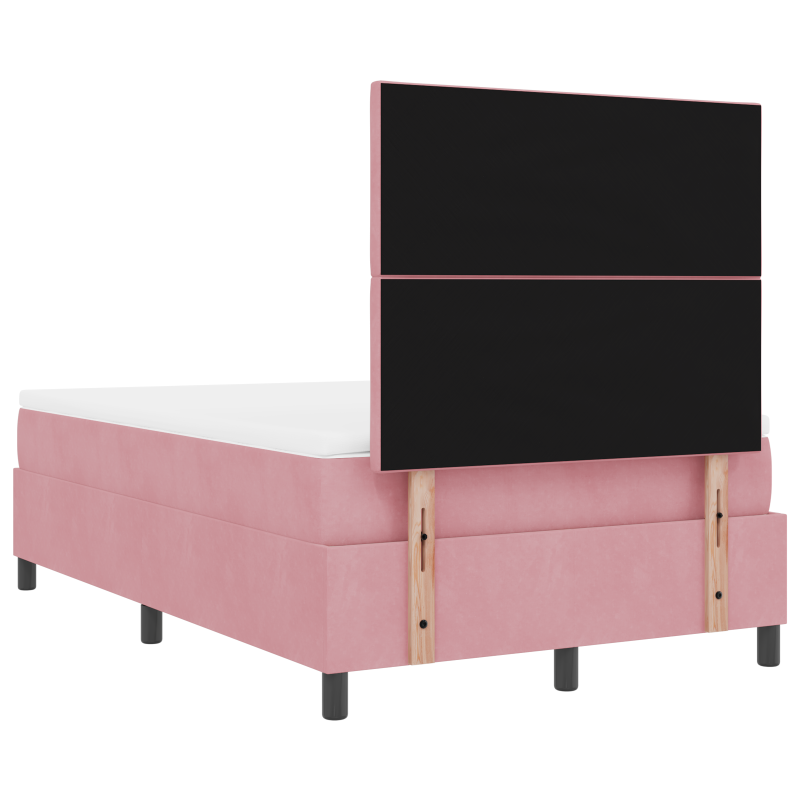 Boxspringbett mit Matratze & LED Rosa 120x190 cm Samt