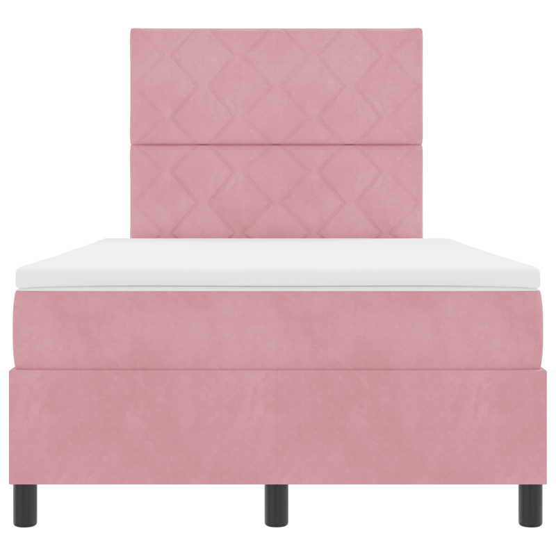 Boxspringbett mit Matratze & LED Rosa 120x190 cm Samt