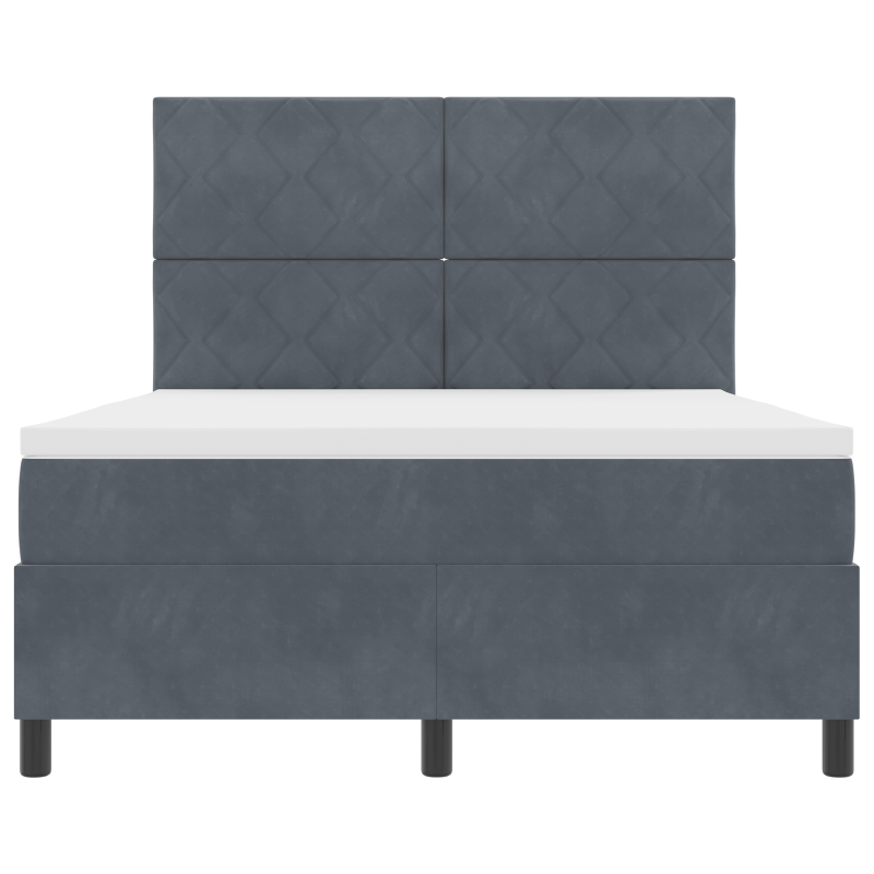 Boxspringbett mit Matratze & LED Dunkelgrau 140x190 cm Samt