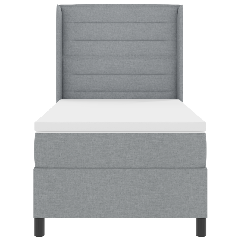 Boxspringbett mit Matratze und LED-Licht Grau 80x200 cm Stoff