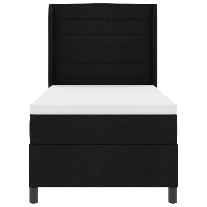 Boxspringbett mit Matratze & LED Schwarz 90x200 cm Stoff