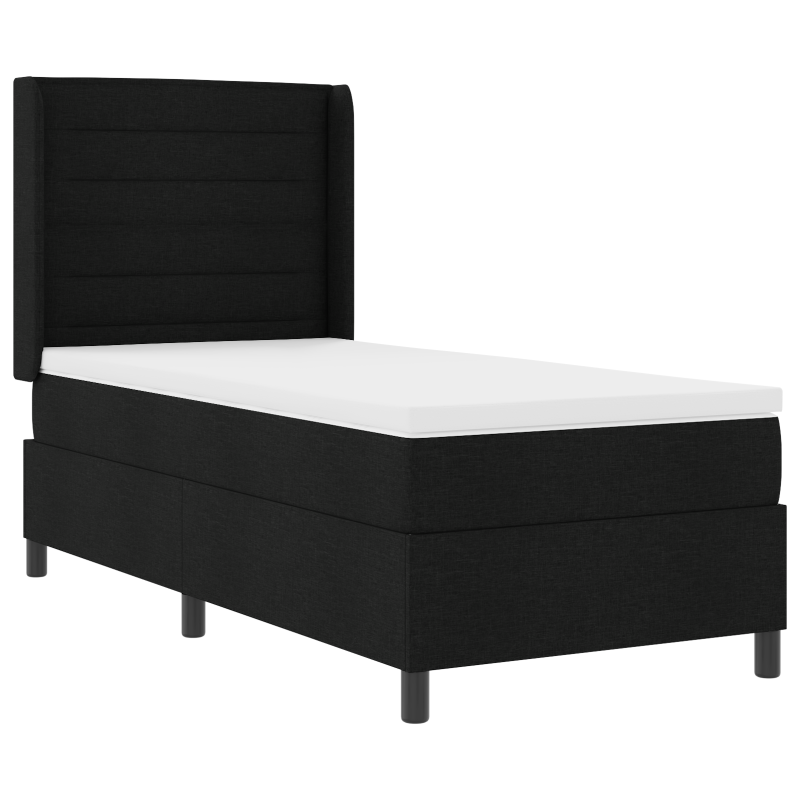 Boxspringbett mit Matratze & LED Schwarz 100x200 cm Stoff