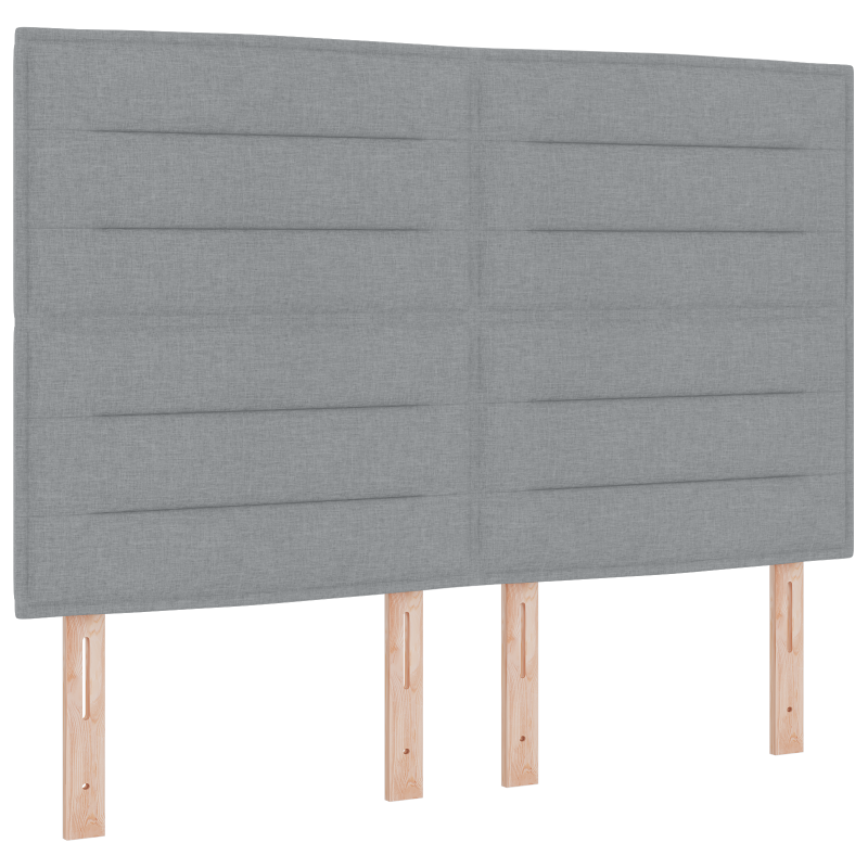 Boxspringbett mit Matratze & LED-Licht Grau 140x190 cm Stoff