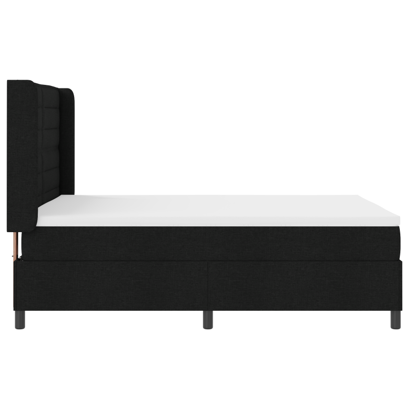Boxspringbett mit Matratze und LED Schwarz 140x190 cm Stoff